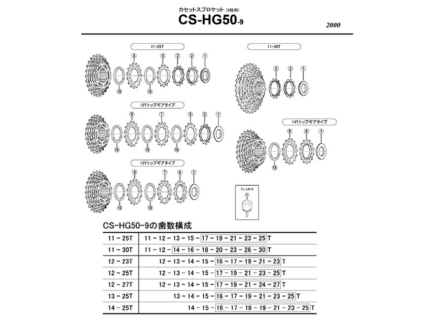 ティア  ROADカセットスプロケット CS-HG50-9 9S  12-25T ICSHG509225 TIAGRA  最大82%OFFクーポン シマノ SHIMANO