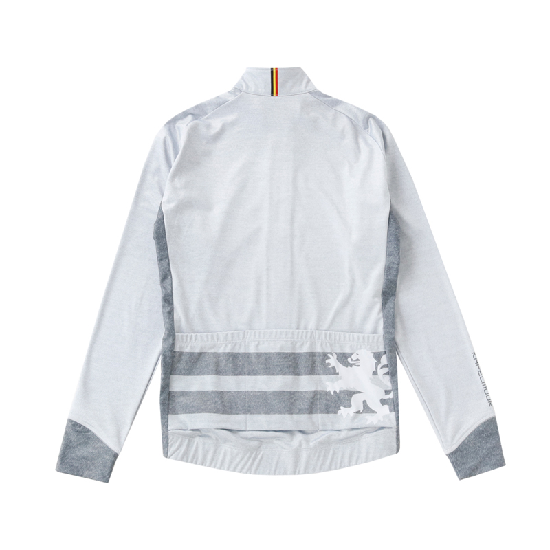カペルミュールサイクル用メンズ長袖(秋冬)ジャージ・トップス裏起毛ジャケット ホワイトデニムプリントの3枚目の商品画像