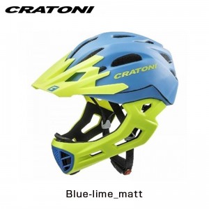 クラトーニサイクル用ジュニア（子供）向けヘルメットC-MANIAC （シーマニアック）Blue-lime_matt MTB ストライダー キックバイク ジュニア キッズ用 ジュニア用 フルフェイスヘルメットの1枚目の商品画像