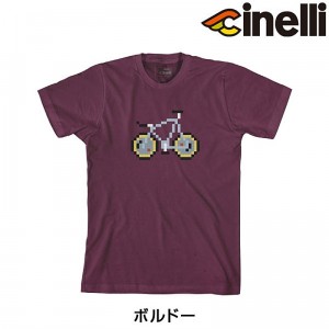 チネリ自転車用メンズ春夏カジュアルトップスPIXEL BIKE LASER BORDEAUX T-SHIRT （ピクセルバイクレイザーボルドーTシャツ）の1枚目の商品画像
