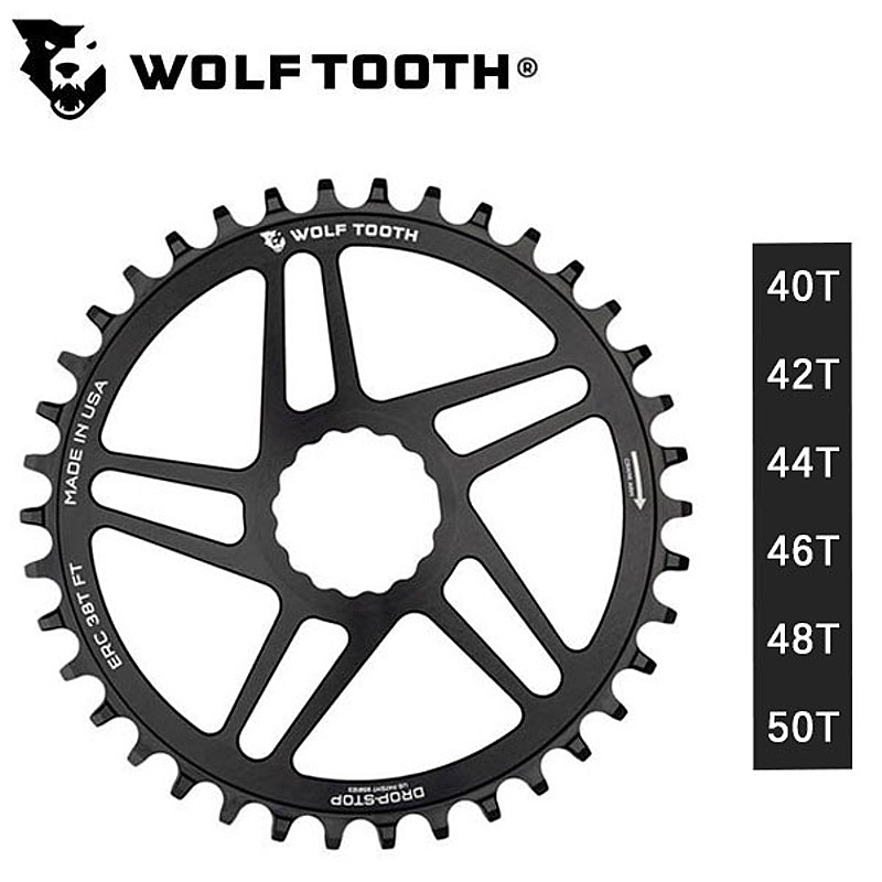 Wolftooth（ウルフトゥース）Drop stop Chainring（ドロップストップチェーンリング）ダイレクトマウント Easton  Raceface Cinch 40T 42T 44T 46T 48T 50T